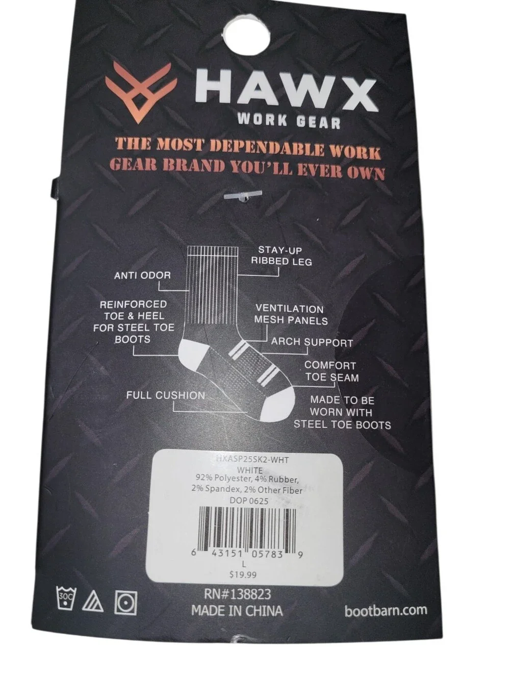 (NWT) Hawx Work Gear Steel Toe Socks (3- Pack)